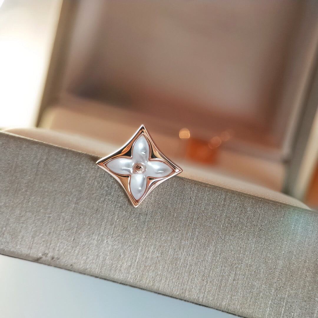 [Liorra]STAR MOP PINK GOLD EARRINGS
