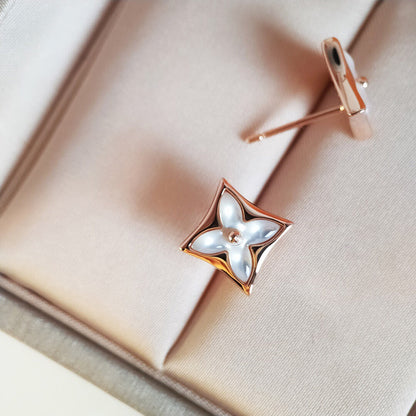 [Liorra]STAR MOP PINK GOLD EARRINGS