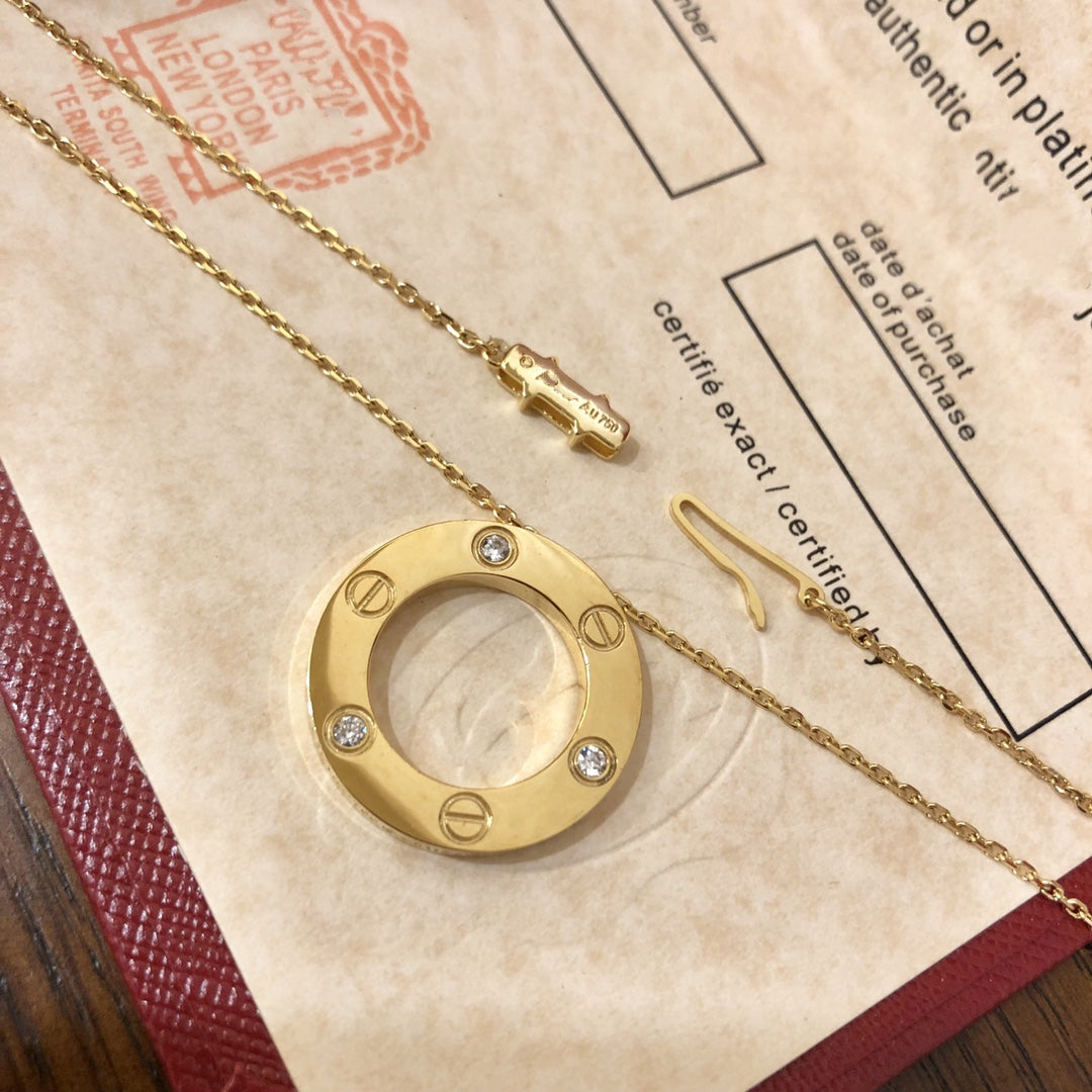 [Liorra]LOVE NECKLACE 16MM 3 DIAMONDS