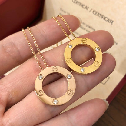 [Liorra]LOVE NECKLACE 16MM 3 DIAMONDS