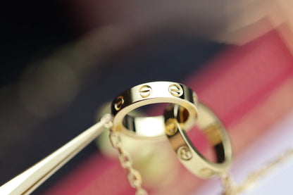 [Liorra]LOVE NECKLACE DOUBLE RING GOLD