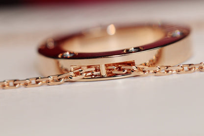 [Liorra]LOVE NECKLACE 16MM 6 DIAMONDS PINK GOLD