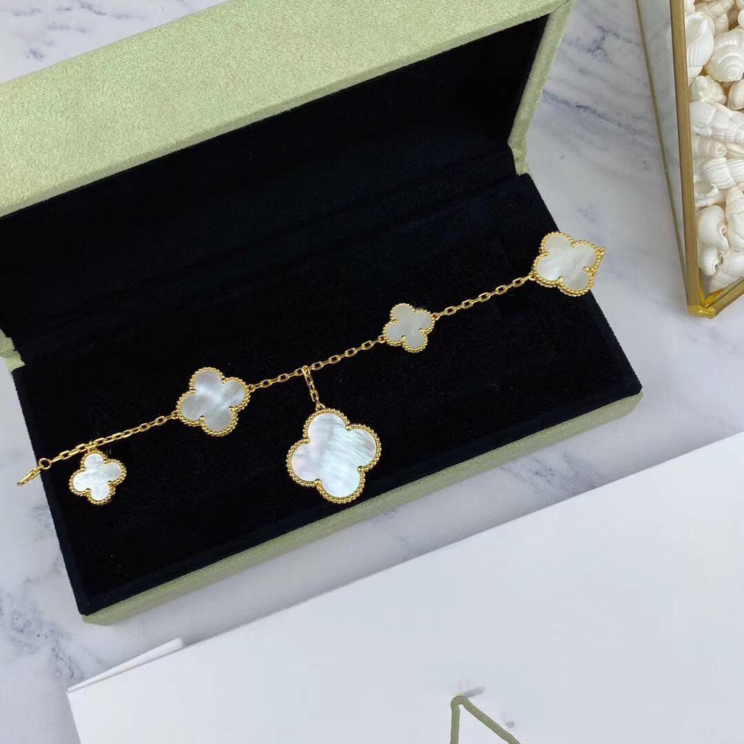 [Liorra]MAGIC CLOVER MOP GOLD BRACELET 5 MOTIFS