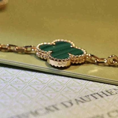 [Liorra] CLOVER 5 MOTIF MALACHITE BRACELET COLLECTION