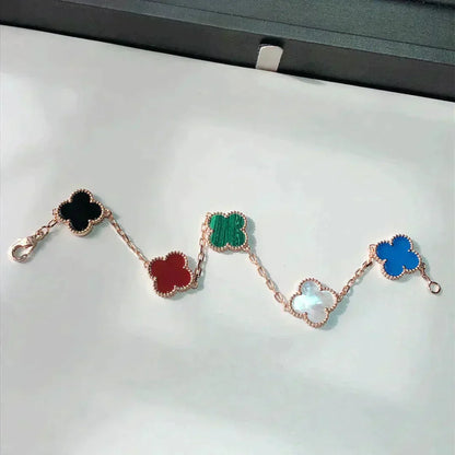 [Liorra]CLOVER 5 MOTIFS MULTICOLOR BRACELET