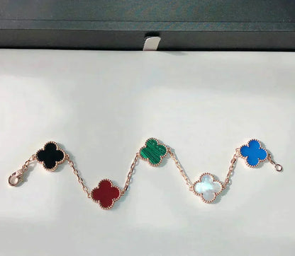 [Liorra]CLOVER 5 MOTIFS MULTICOLOR BRACELET