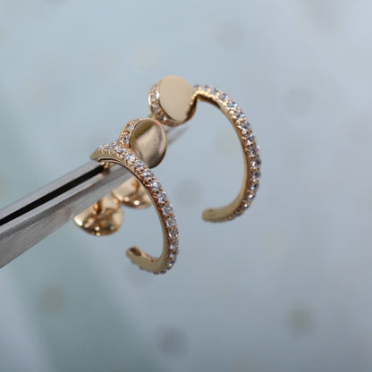 [Liorra]JUSTE EARRINGS 12.75MM PINK GOLD DIAMOND