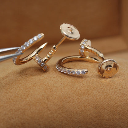[Liorra]JUSTE EARRINGS 12.75MM PINK GOLD DIAMOND