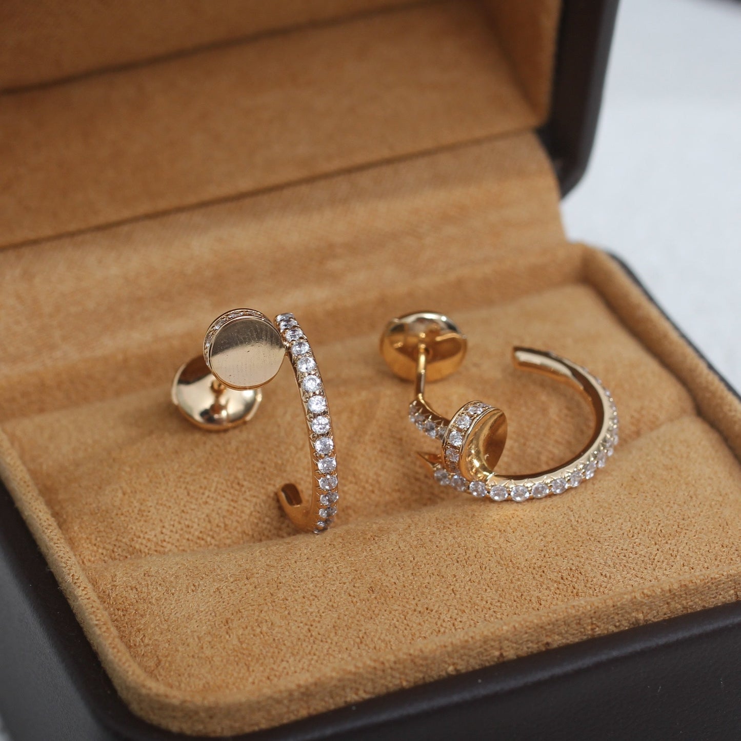 [Liorra]JUSTE EARRINGS 12.75MM PINK GOLD DIAMOND