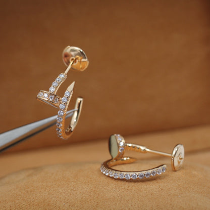 [Liorra]JUSTE EARRINGS 12.75MM PINK GOLD DIAMOND