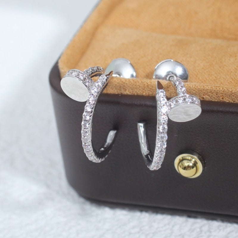 [Liorra]JUSTE EARRINGS 12.75MM SILVER DIAMOND