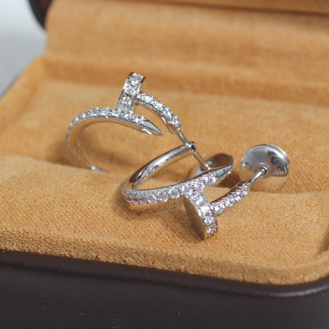 [Liorra]JUSTE EARRINGS 12.75MM SILVER DIAMOND