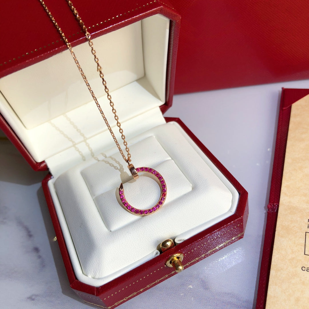 [Liorra]JUSTE NECKLACE GOLD RED DIAMONDS