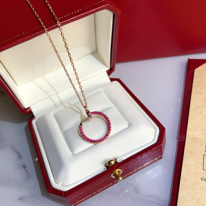 [Liorra]JUSTE NECKLACE GOLD RED DIAMONDS