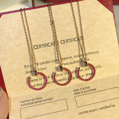 [Liorra]JUSTE NECKLACE GOLD RED DIAMONDS