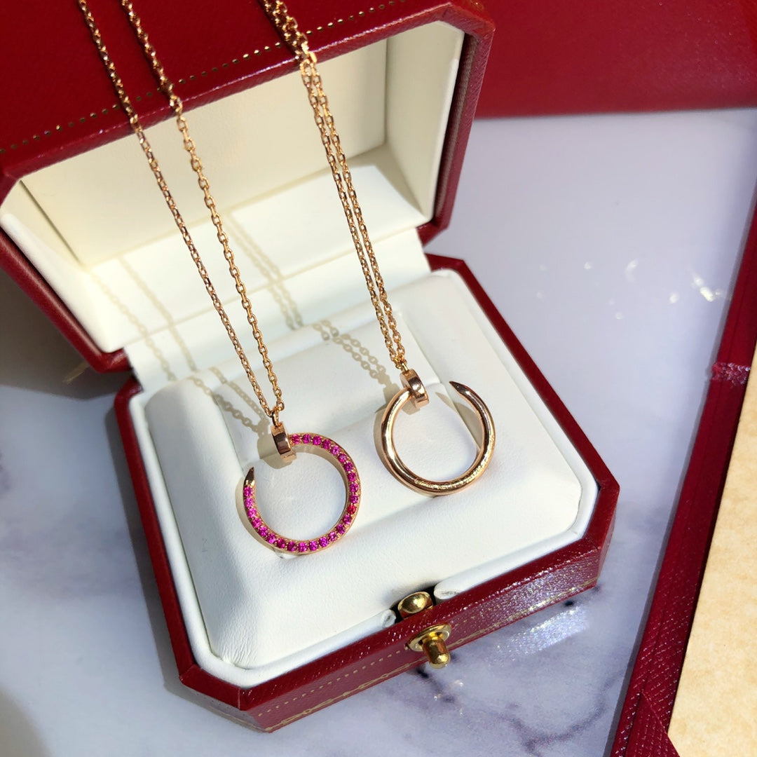 [Liorra]JUSTE NECKLACE GOLD RED DIAMONDS