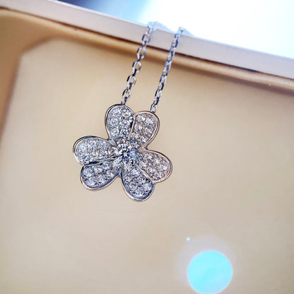 [Liorra]CLOVER DIAMOND NECKLACE SILVER