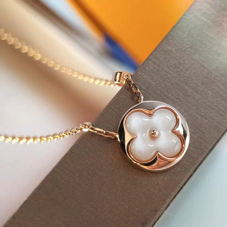 [Liorra]SUN MOP GOLD 1 DIAMOND NECKLACE