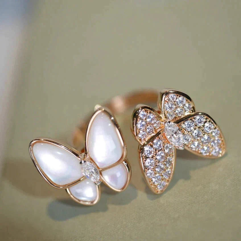[Liorra]TWIN BUTTERFLY DIAMOND MOP RING