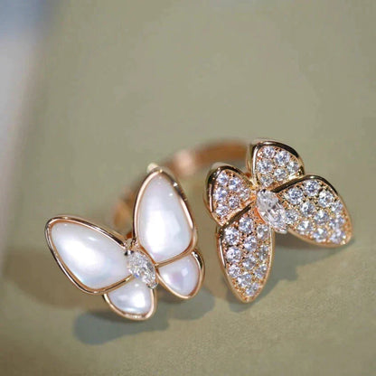 [Liorra]TWIN BUTTERFLY DIAMOND MOP RING