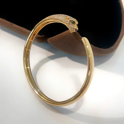 [Liorra]PANTHERE GOLD DIAMOND OPEN BRACELET
