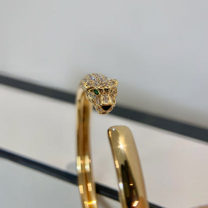 [Liorra]PANTHERE GOLD DIAMOND OPEN BRACELET