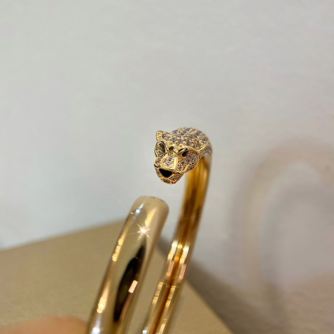 [Liorra]PANTHERE GOLD DIAMOND OPEN BRACELET