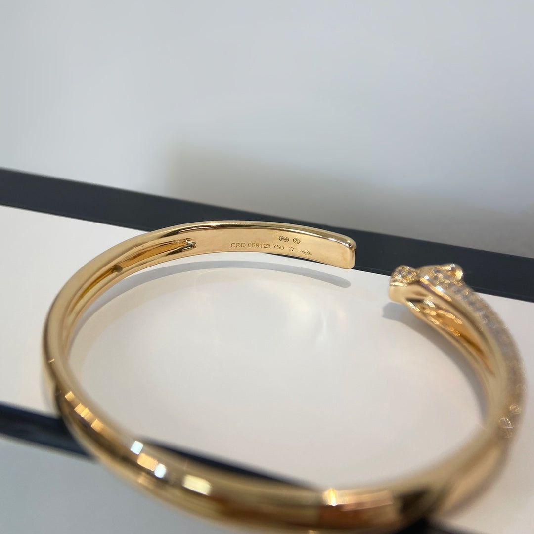 [Liorra]PANTHERE GOLD DIAMOND OPEN BRACELET