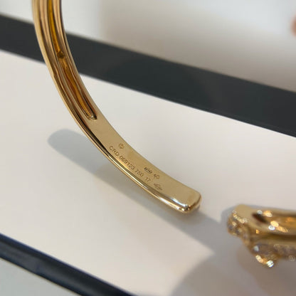 [Liorra]PANTHERE GOLD DIAMOND OPEN BRACELET