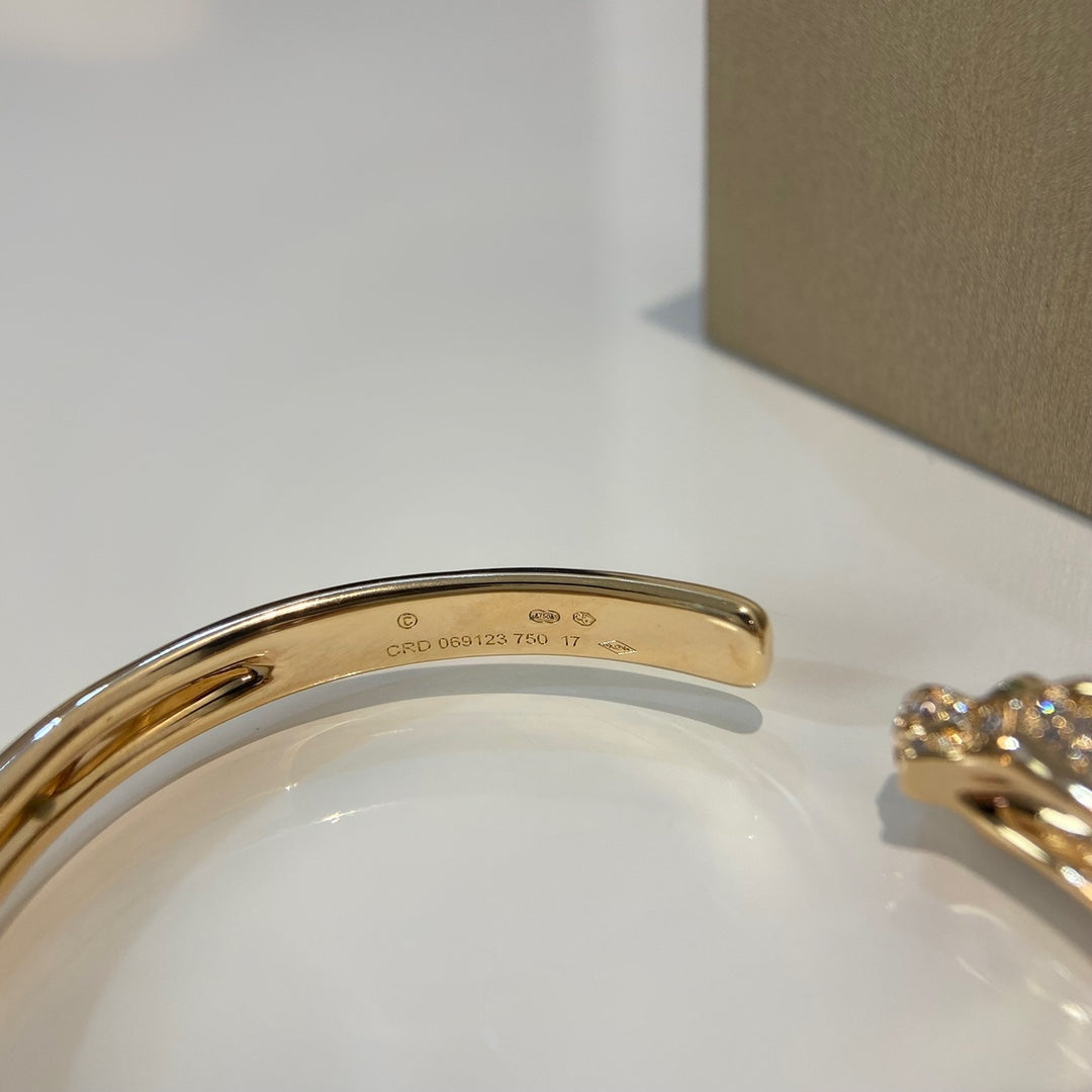 [Liorra]PANTHERE GOLD DIAMOND OPEN BRACELET