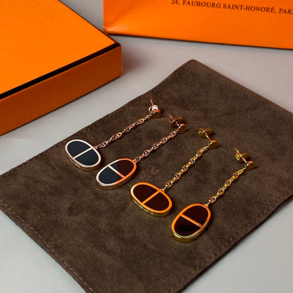 [Liorra]CHAINE VERSO BLACK CERAMIC EARRINGS
