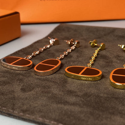 [Liorra]CHAINE VERSO BLACK CERAMIC EARRINGS