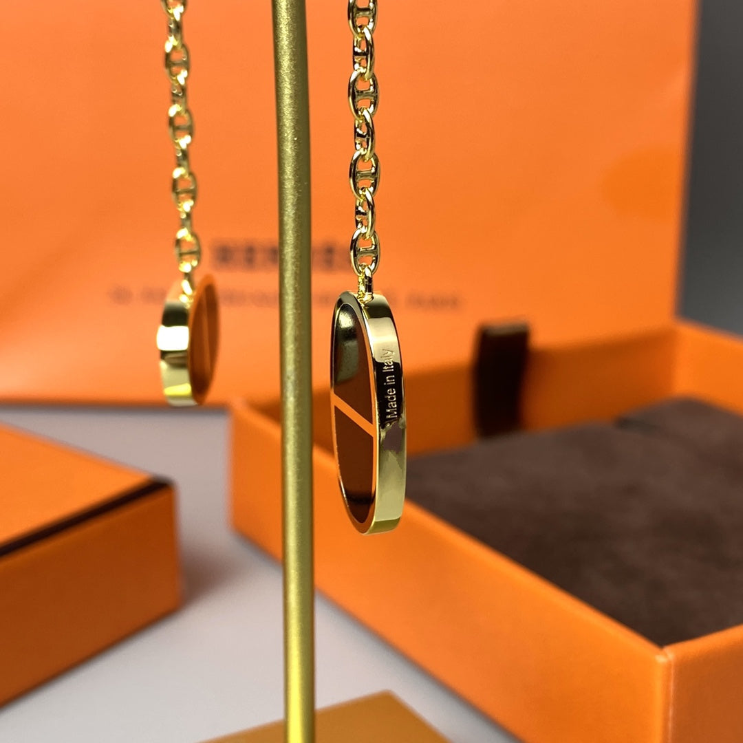 [Liorra]CHAINE VERSO BLACK CERAMIC EARRINGS
