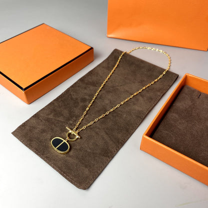 [Liorra]CHAINE VERSO BLACK CERAMIC NECKLACE