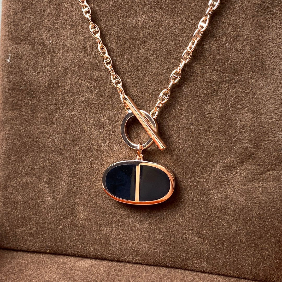 [Liorra]CHAINE VERSO BLACK CERAMIC NECKLACE