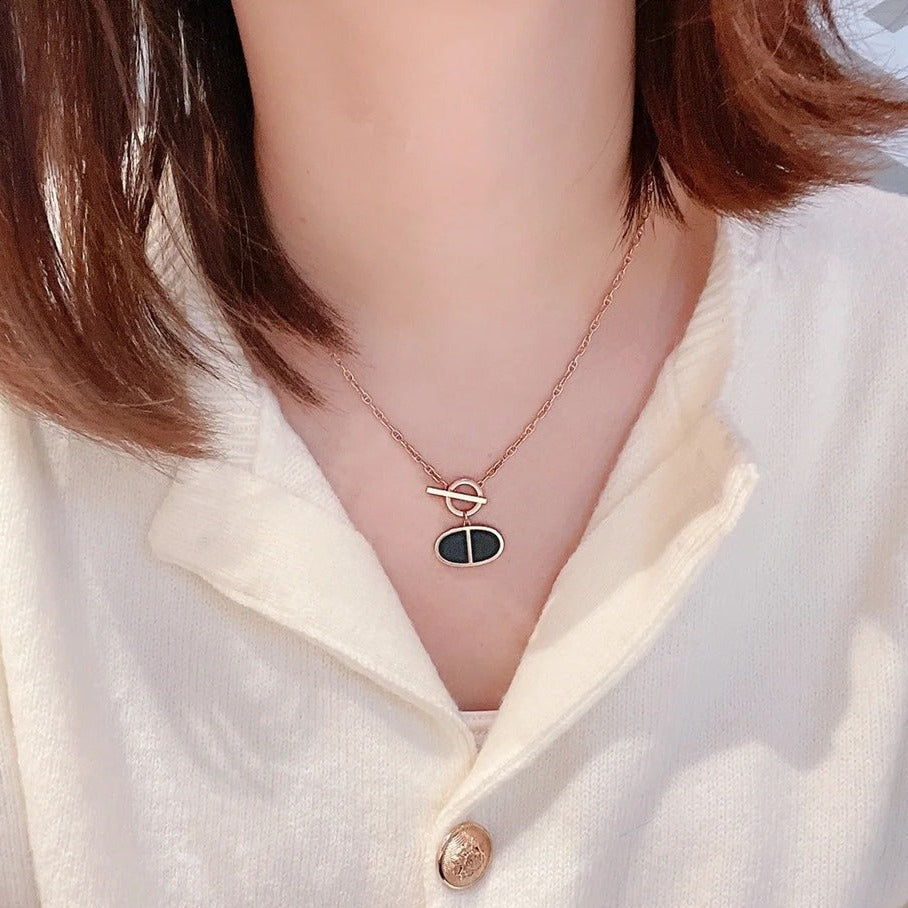 [Liorra]CHAINE VERSO BLACK CERAMIC NECKLACE