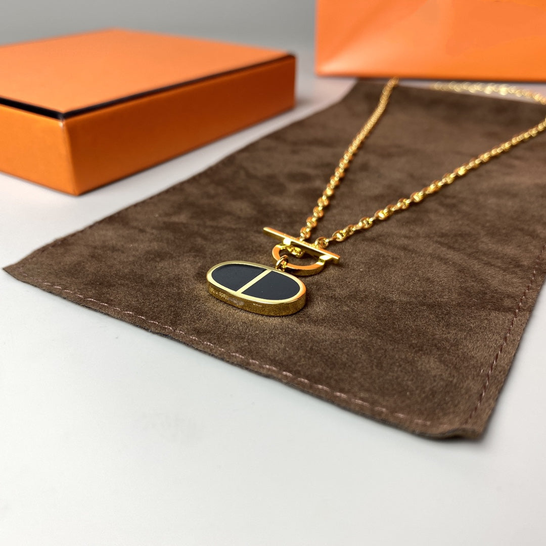 [Liorra]CHAINE VERSO BLACK CERAMIC NECKLACE