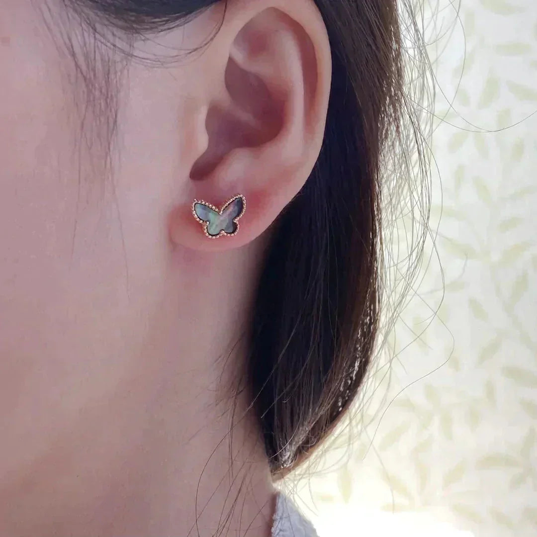 [Liorra]BUTTERFLY DARK MOP  EARRINGS
