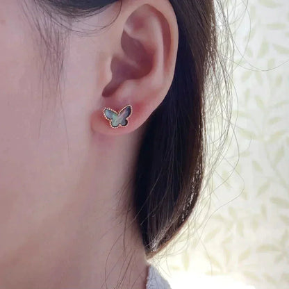 [Liorra]BUTTERFLY DARK MOP  EARRINGS