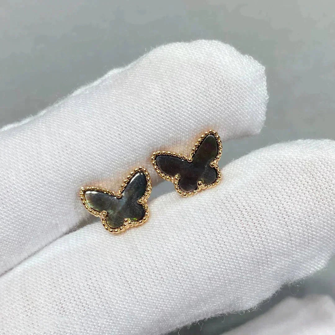 [Liorra]BUTTERFLY DARK MOP  EARRINGS