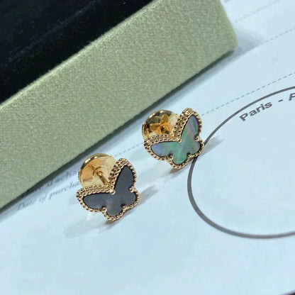 [Liorra]BUTTERFLY DARK MOP  EARRINGS