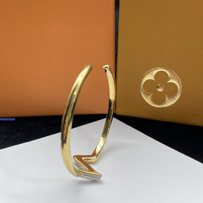 [Liorra]VOLTE UPSITE DOWN DIAMOND GOLD OPEN BRACELET