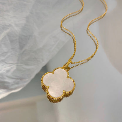 [Liorra]CLOVER 25MM MOP LARGE PENDANT NECKLACE