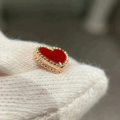 [Liorra]HEART CARNELIAN STUD EARRINGS