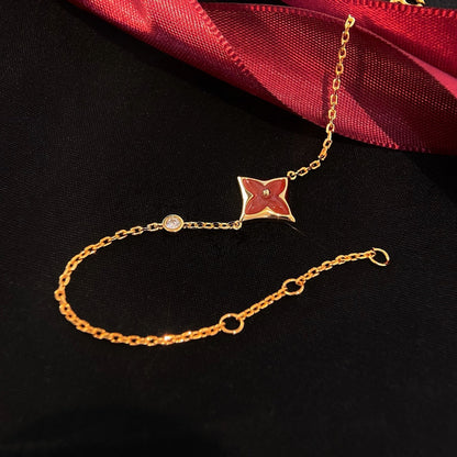 [Liorra]COLOR STAR CARNELIAN PINK GOLD DIAMOND BRACELET