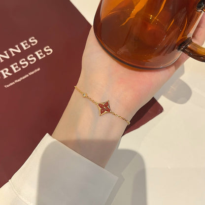 [Liorra]COLOR STAR CARNELIAN PINK GOLD DIAMOND BRACELET