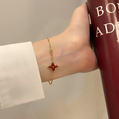 [Liorra]COLOR STAR CARNELIAN PINK GOLD DIAMOND BRACELET