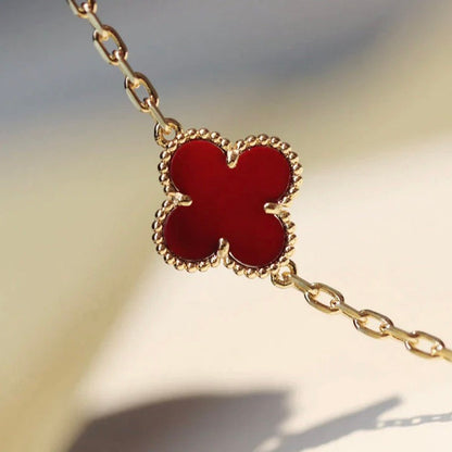 [Liorra]CLOVER 20 MOTIFS CARNELIAN NECKLACE