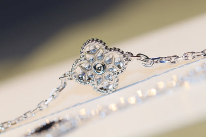 [Liorra]CLOVER 20 MOTIFS ONYX DIAMOND SILVER