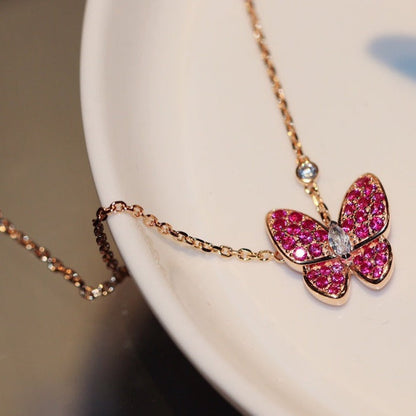 [Liorra]BUTTERFLY RED DIAMOND Liorra GOLD NECKLACE